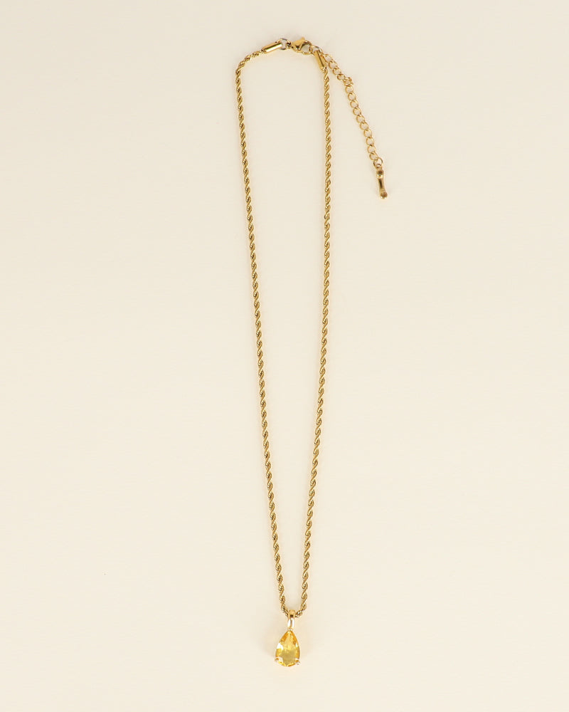 Ariel Yellow Pendant Necklace